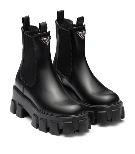 long prada boots|Prada 55 leather ankle boots.